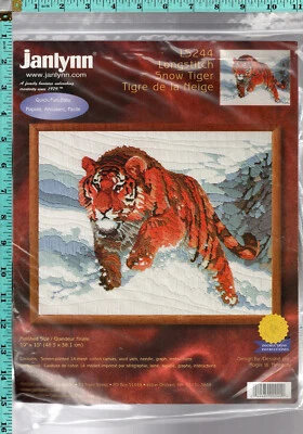 Kit de punta de aguja "Snow Tiger" ©2000 Janlynn Longstitch # LS244 reempaquetado Foto 1 de 4
