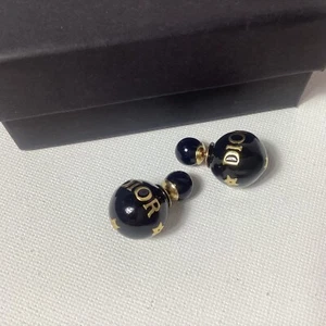 Authentic Dior Black and Gold Earrings - Picture 1 of 2