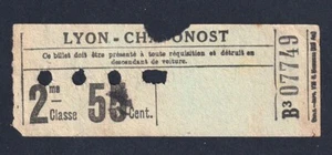 VINTAGE LYON - CHAPONOST TRAIN TICKET - FRENCH RAILWAY HISTORY - Foto 1 di 1
