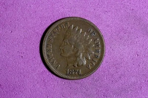 1874 Indian Head Cent #M21122 - Picture 1 of 2