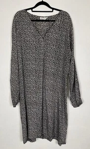 Masai Black White Print Loose Tunic Style Dress Size Medium M Rear Toggle - Picture 1 of 7