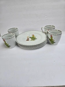 Dr. Seuss Grinch Geschirr 8 teiliges Set Teller, Tassen, Weihnachten - Bild 1 von 5