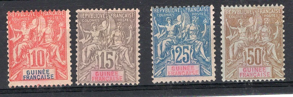 FRANCE GUINEA, YV # 14/17, COMPLETE SET, M NO GUM, VF - Image 1 of 1