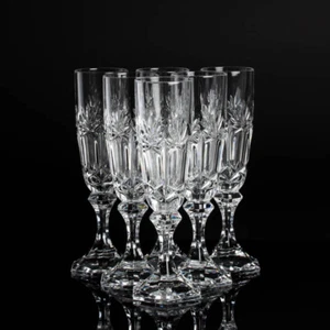 Vasos de cristal Arnolfo di Cambio Lutece 2 flautas de champán juego de 6 vintage - Imagen 1 de 7
