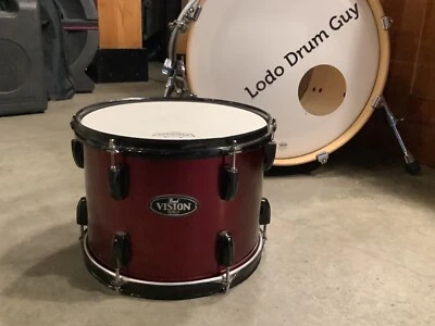 12" Pearl VISION BIRCH Rack Tom Tambor VINO ROJO Negro Hardware SIN MONTAJE 9x12 #TV4 Foto 1 de 4