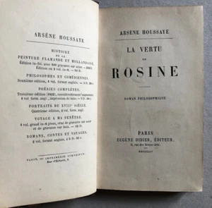 Arsène Houssaye — La Vertu de Rosine — édition originale — Eugène Didier — 1852. - Picture 1 of 9