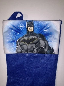 DC Comics Batman Christmas Stocking Blue Snowflake Imprint - Picture 1 of 4