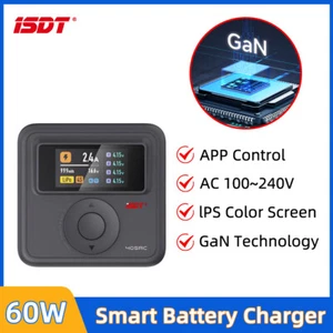 ISDT 405AC 60W Caricabatteria Intelligente GaN Batteria LiFe LiHv LiPo DC 100~240V Caricatore - Foto 1 di 14