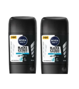 2xPack Nivea Men Black & White Clear Invisible Fresh  Anti-perspirant Sticks - Bild 1 von 1