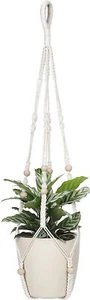 32inch Macrame Plant Holder Indoor Hanging Planters with Wood Beads No Tassels - Picture 1 of 1