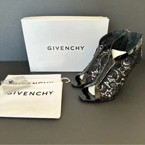 Botines de tacón Givenchy charol bordado punta abierta talla 37,5 - Imagen 1 de 14