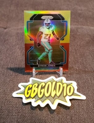 2021 Prizm Byron Jones Prizm Asia Red Yellow Flood /39 - Miami Dolphins - Image 1 of 3