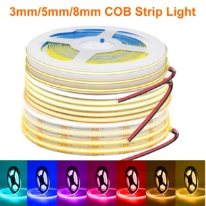 3mm 5mm 8mm PCB COB LED Strip DC12V 320LED/m High Density RA90 Flexible LED Tape - Picture 1 of 33