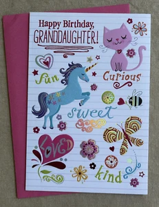 Hallmark Happy Birthday Card w/ Envelope ~ Granddaughter ~ Kid - Picture 1 of 2