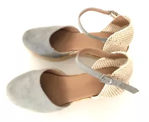 Sandalias de cuña alpargata gris punta redonda Paseart para mujer talla 40 - Imagen 1 de 10