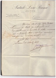 Carta Intestata Lessona Lanificio Natale Loro Piana QX2693 - Imagen 1 de 1