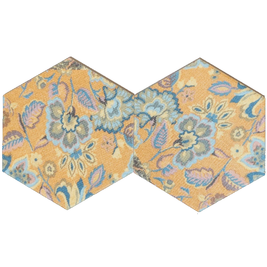 Mosaico de azulejos retro floral hexagonal 6x7 pulgadas decorativo Foto 1 de 1