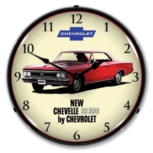 14" Double Bubble Chevrolet Chevelle SS 396 BackLit Garage Clock GM1702730 - Picture 1 of 1