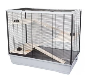 INTERZOO Nagerkäfig Käfig für Hamster Meerschweinchen mit Zubehör grau 100 cm - Bild 1 von 1