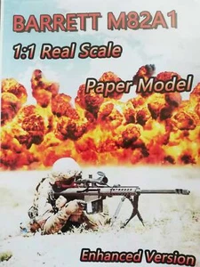 New DIY 145cm(L) 1/1 Scale Barrett M82A1 Sniper Rifle 3D Paper Model Puzzle Kit - Picture 1 of 9
