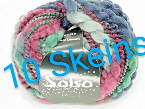 10 Balls Zitron Germany Salsa 100% Virgin Wool Yarn Super Bulky Dark Color Blend - Picture 1 of 13