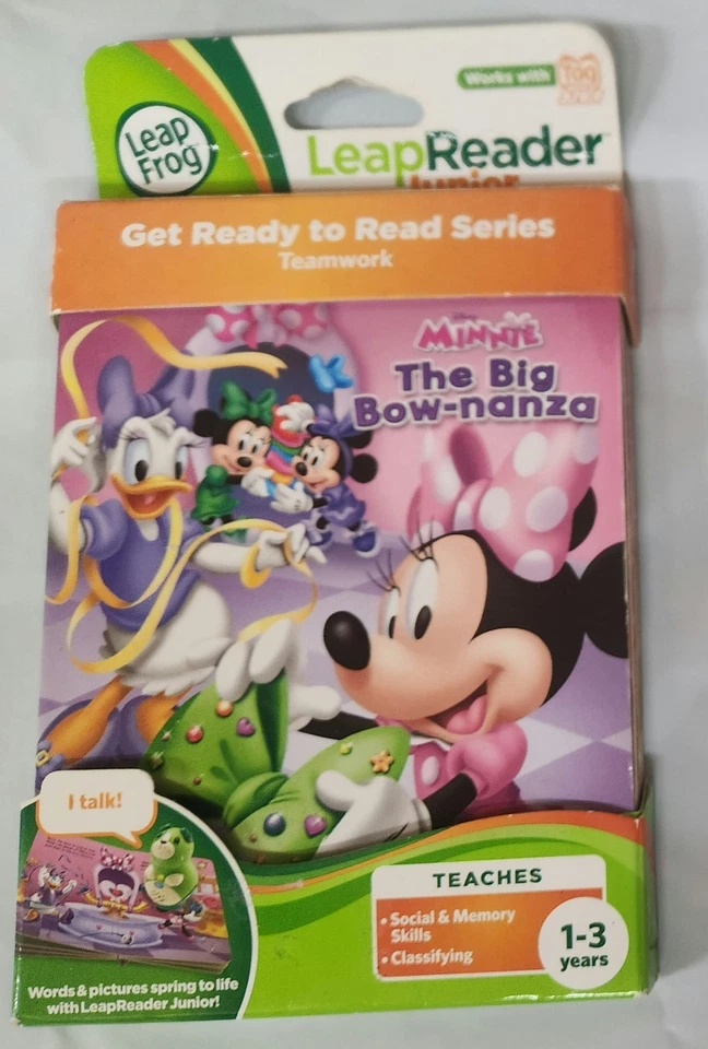Leapfrog LeapReader Jr Minnie Mouse The Big Bow-nanza Social &Memory Skills NEW - Image 1 of 2