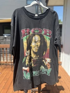 VINTAGE BOB MARLEY SMILE SHIRT 90s XXL Rap Tee Songs of Freedom Mosquitohead - Bild 1 von 5