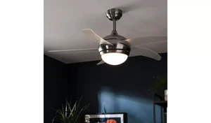 Manhattan Ceiling Fan Satin Nick Remote Control E27-10W-5 Fan Arm-Screw Missing - Picture 1 of 7
