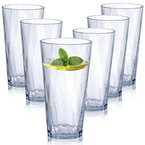 unbreakable Plastic Drinking Glasses,Set of 6, Shatterproof Drinking Cups, Pl... - Picture 1 of 6
