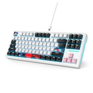 75 Percent Gasket Mounted Mechanical Keyboard Hot Swappable,Wired 87 Key White - Picture 1 of 7