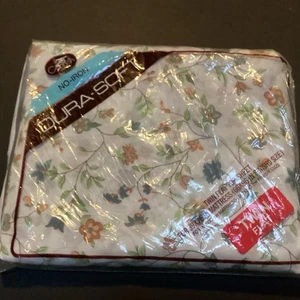 Vintage NOS Cannon No Iron Dura Soft Twin Flat Sheet ~floral - Picture 1 of 12