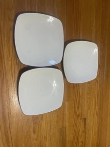 3 Noritake Colorwave Square 10-3/4" Dinner Plate Stoneware- 1 mustard 2 plum - Picture 1 of 11