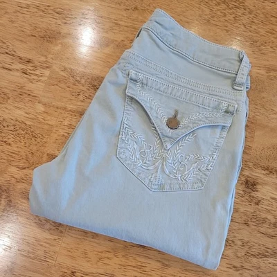 PURE COLOR Women Jeans SIZE 27 Pure Luxury Vogue Green Cotton Spandex - Image 1 of 4