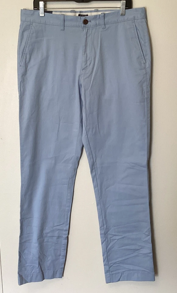J.CREW Mercantile Mens Pants Blue Size 33x32 Straight Chinos Stretch #654