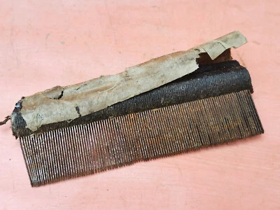 ANTIQUE OLD WOODEN HAND MADE 19`c METAL COMB FOR HORSES COWS - Image 1 of 4