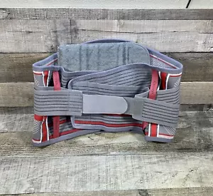 Ortonyx Knitted Back Brace Lumbosacral Gray Red ACKB724 Size M-L, Medium - Large - Picture 1 of 8