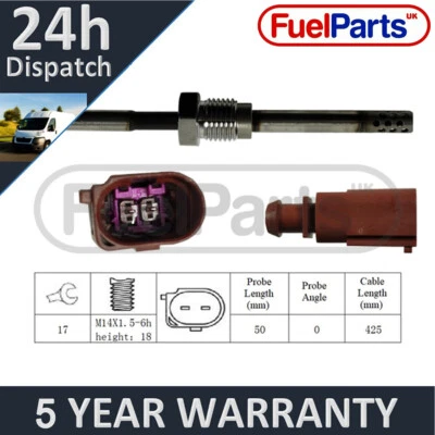For A5 A4 A6 Allroad 3.0 TDi FuelParts Exhaust Gas Temperature Sensor EXT263PV - Image 1 of 2