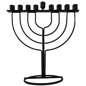 Negro HANUKKAH Menorá Kosher Tradición Judía Judaica Fiestas Holyland regalo - Imagen 1 de 6