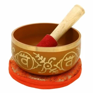 2nd Chakra Swadhistana Or Sacral Orange Buddhist Singing Bowl For Meditation 5'' - Picture 1 of 5