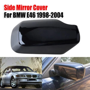 Left Gloss Black Door Side Mirror Cover Cap for BMW E46 325i 330i 330xi 1998-05 - Picture 1 of 6