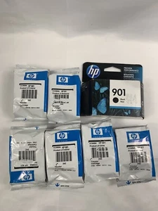 Set 7 HP 901 schwarze und dreifarbige Drucker-Tintenpatronen Original - Bild 1 von 4