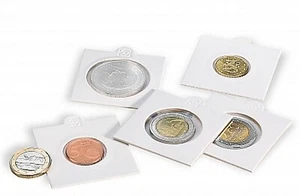 Lighthouse 25 Coin Holders MATRIX 30 mm Self-adhesive White - Picture 1 of 1