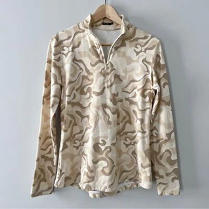 J. McLaughlin Bedford Long Sleeve Top Medium Catalina Cloth Quarter Zip Pullover - Picture 1 of 7
