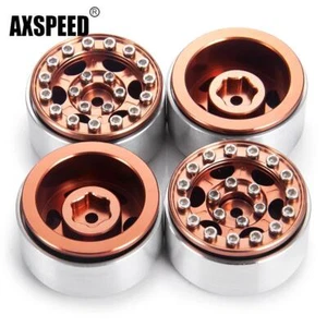 AXSPEED 4Stk 1.0" Alum Beadlock Felgen für Axial 1/24 RC SCX24 Raupenwagen Auto - Bild 1 von 10