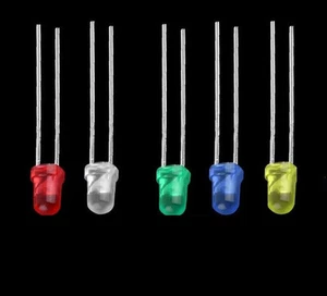 100PCS 3mm LED lichtemittierende Diode Glühbirne Lampe weiß grün rot blau gelb - Bild 1 von 2