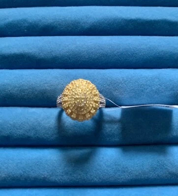 Natural Yellow Diamond, White Diamond Ring - Size 6 (1.0 ctw.) - Image 1 of 4