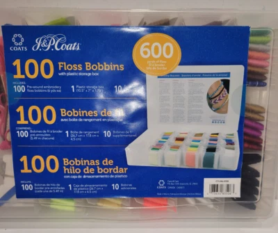 Embroidery Cross Stitch Case w/ Floss Thread Loose & On Cards Needles Threader - Image 1 of 4