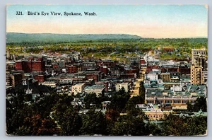 Spokane Washington Bird's Eye View Postcard - Picture 1 of 2