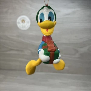 Disney Company Ornament Donald Duck Holding Gift 4.25”h Christmas Holiday Decor - Picture 1 of 10