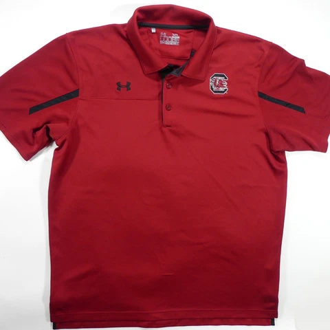 South Carolina Gamecocks Polo Shirt Men's XL Red Under Armour Short Sleeve Loose Cover